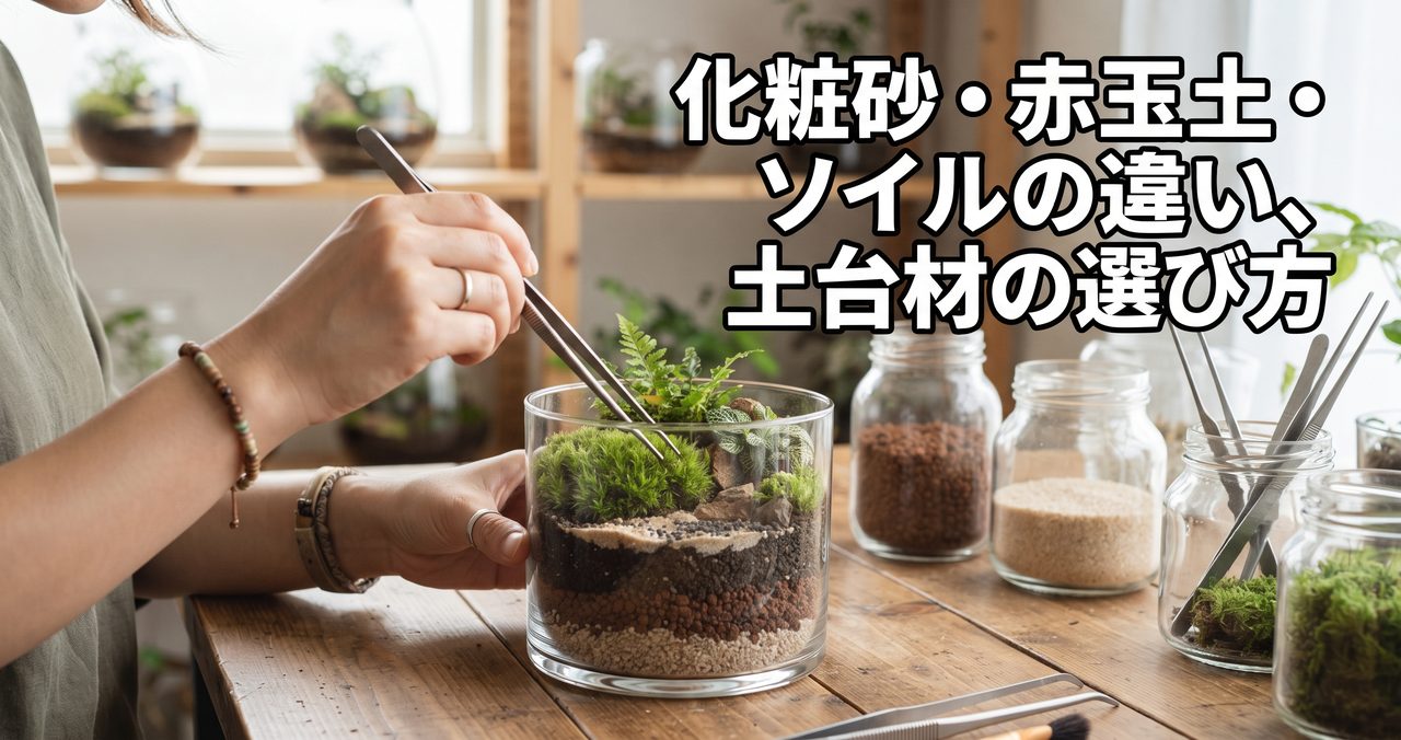 化粧砂・赤玉土・ソイルの違い、土台材の選び方