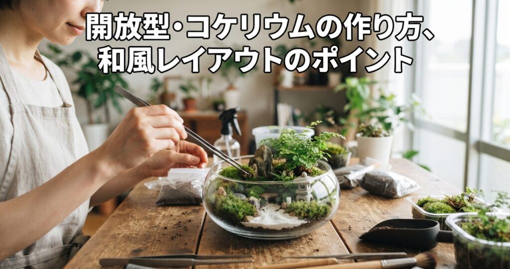 開放型・コケリウムの作り方、和風レイアウトのポイント