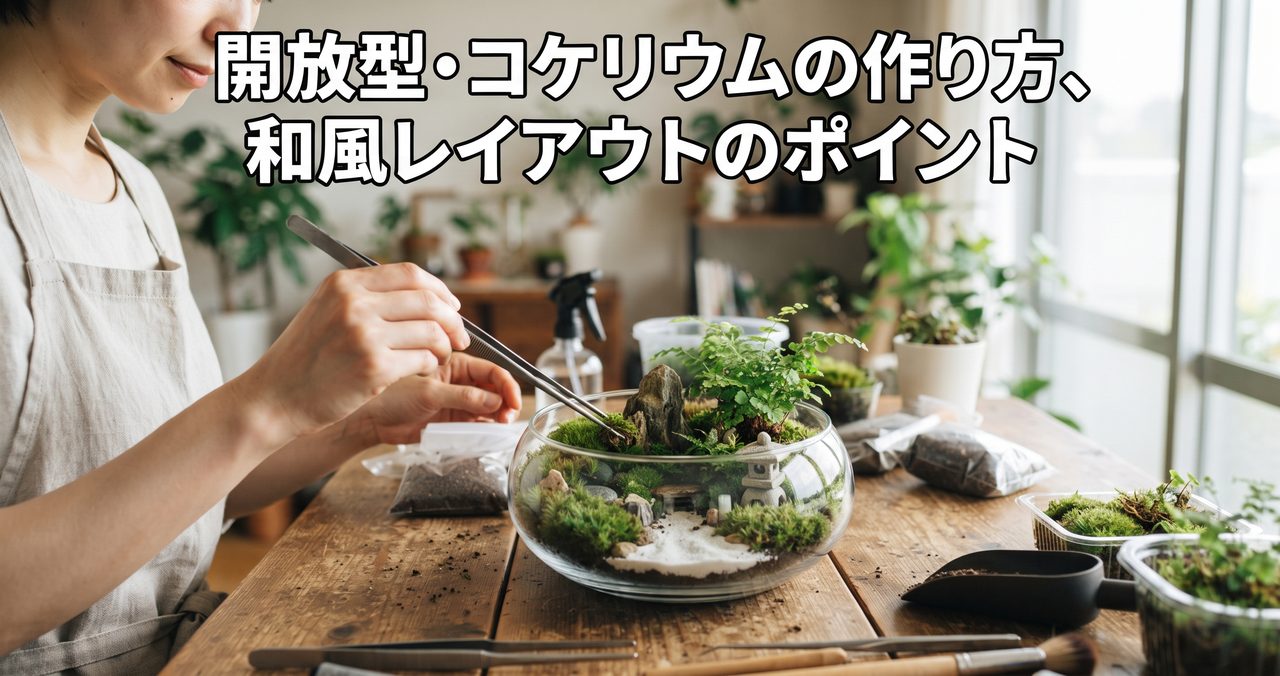 開放型・コケリウムの作り方、和風レイアウトのポイント