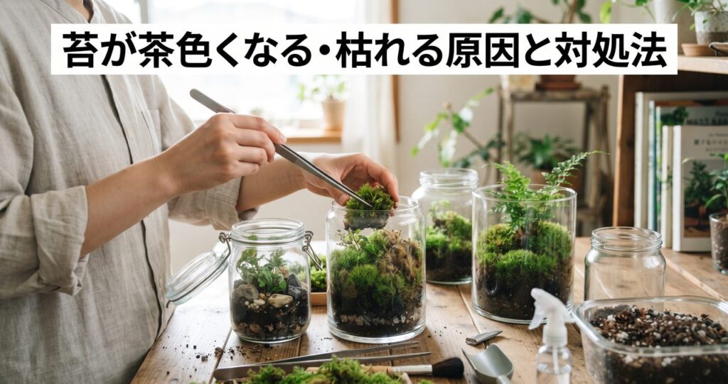苔が茶色くなる・枯れる原因と対処法