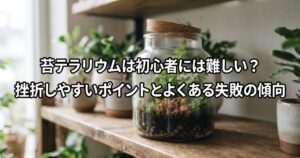 苔テラリウムは初心者には難しい?挫折しやすいポイントとよくある失敗の傾向のアイキャッチ画像(写真調)